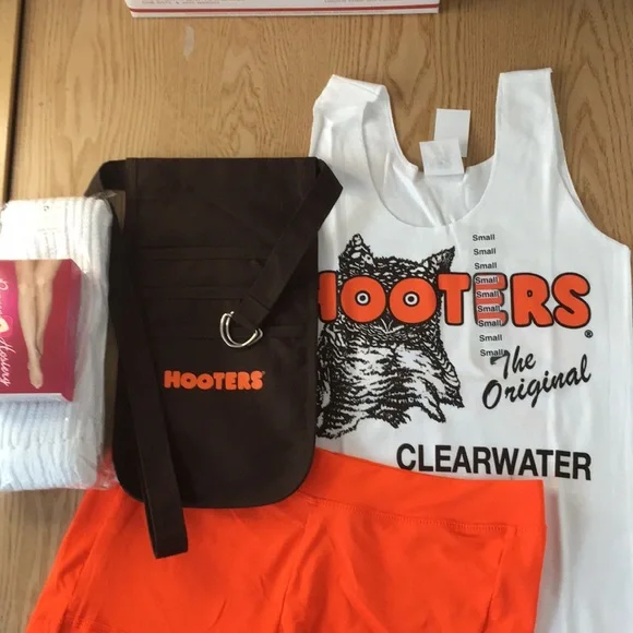 New Hooters Girl Uniform Tank Shorts Pouch Hose & Socks Size XS - Picture 7 of 8